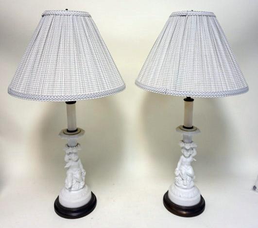 2 PARIAN CHERUB CANDLESTICK TABLE LAMPS (1 of 2)