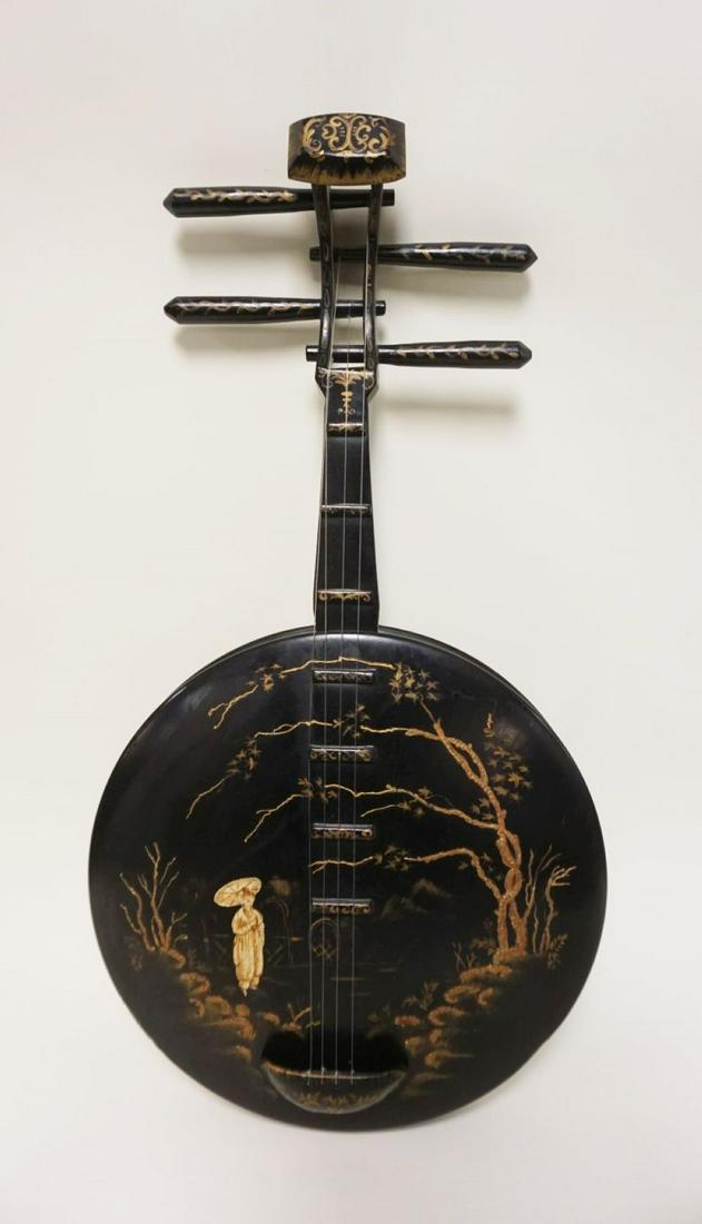 BLACK LACQUERED ASIAN WALL HANGING (1 of 3)