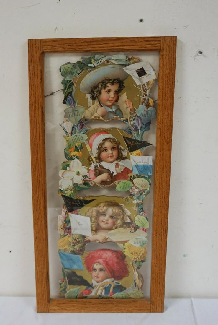 VICTORIAN ERA FRAMED 1905 CALENDAR (1 of 2)