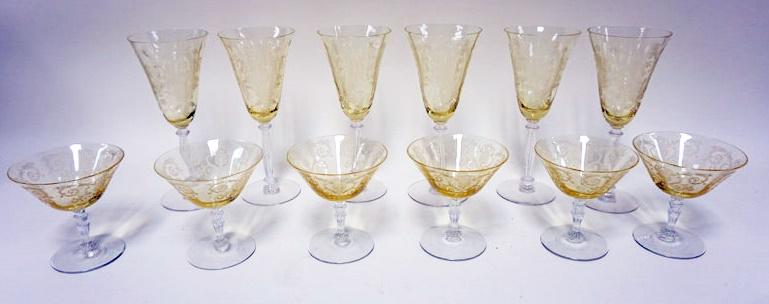 AMBER CUT TO CLEAR STEMWARE (1 of 2)