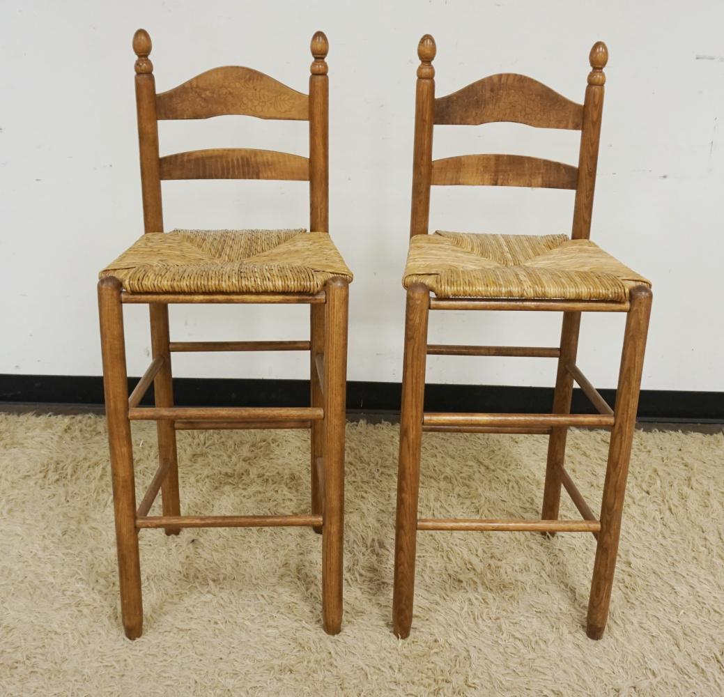 Ladder back rush seat counter stools 24 sale inch