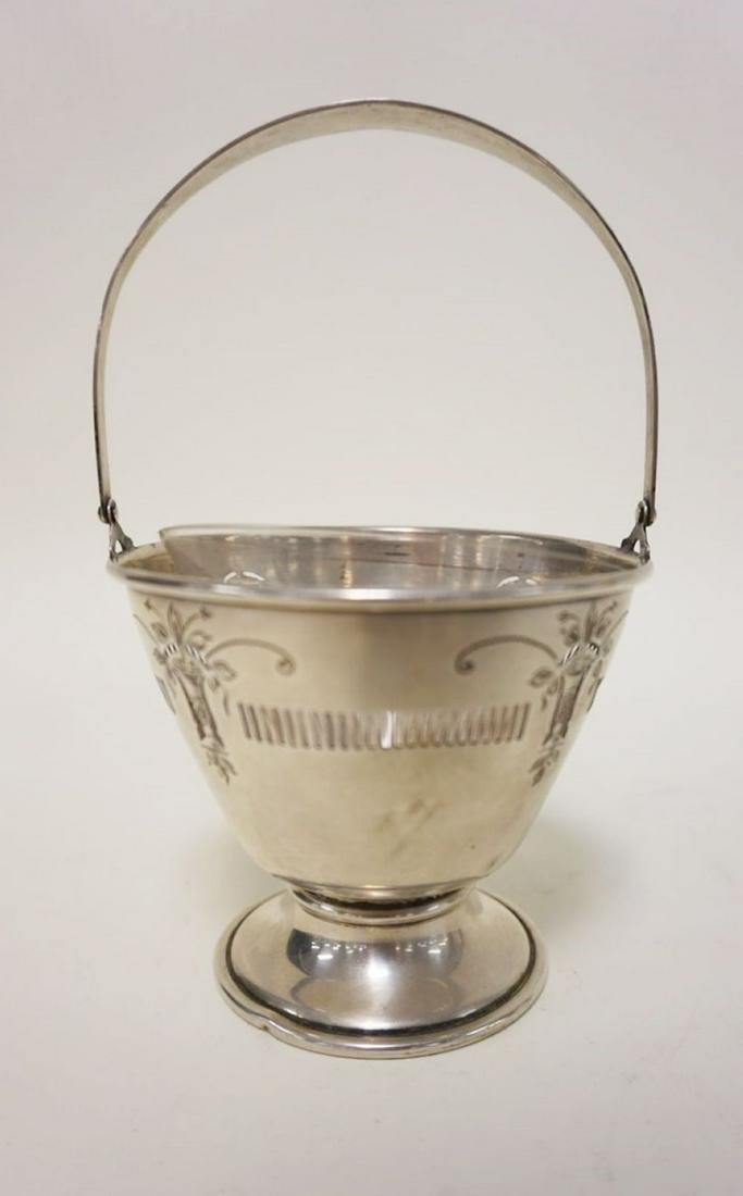STERLING ACSME GLASS LINED HANDLED BASKET: STERLING ACSME GLASS LINED HANDLED BASKET, 2.7 OZT WITHOUT GLASS