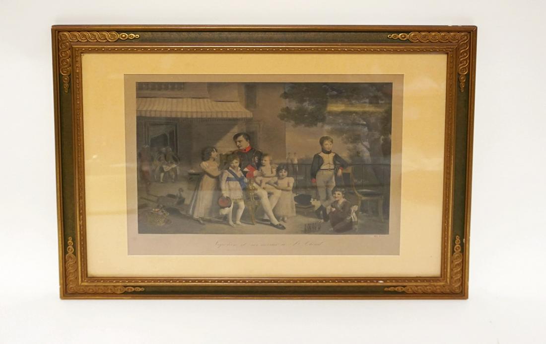 ANTIQUE COLORED ENGRAVING OF NAPOLEON BONAPARTE (1 of 3)