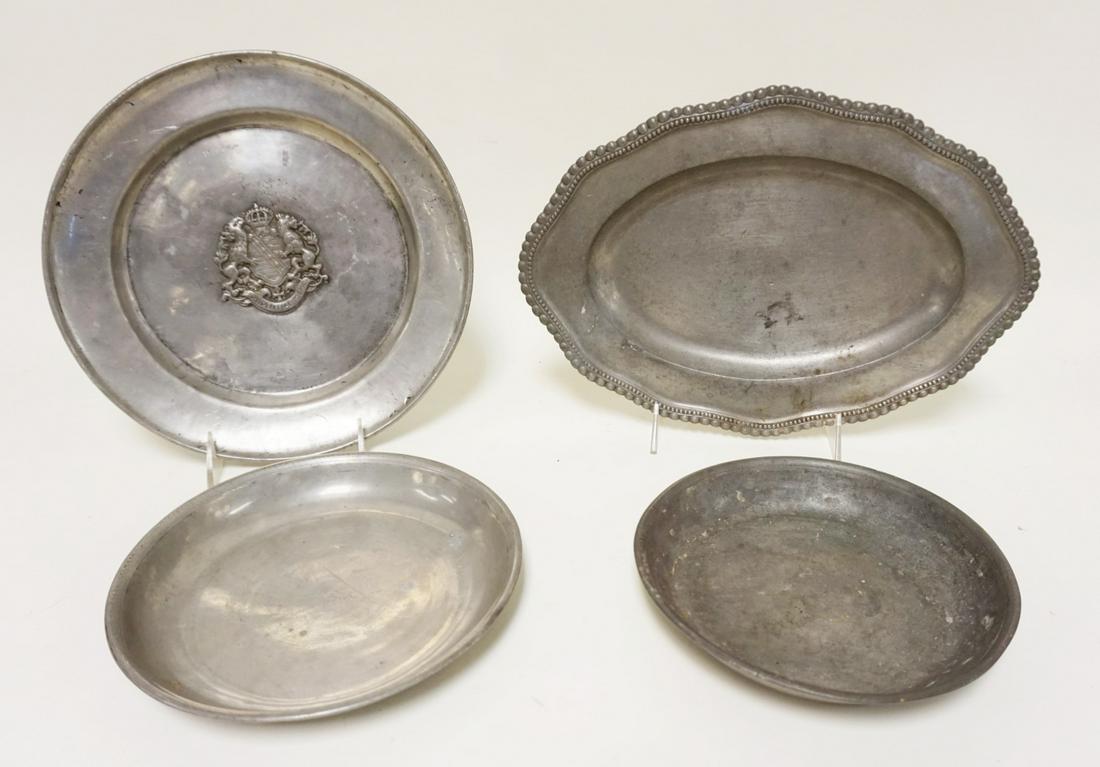 LOT OF 4 ASSORTED ANTIQUE PEWTER (1 of 5)