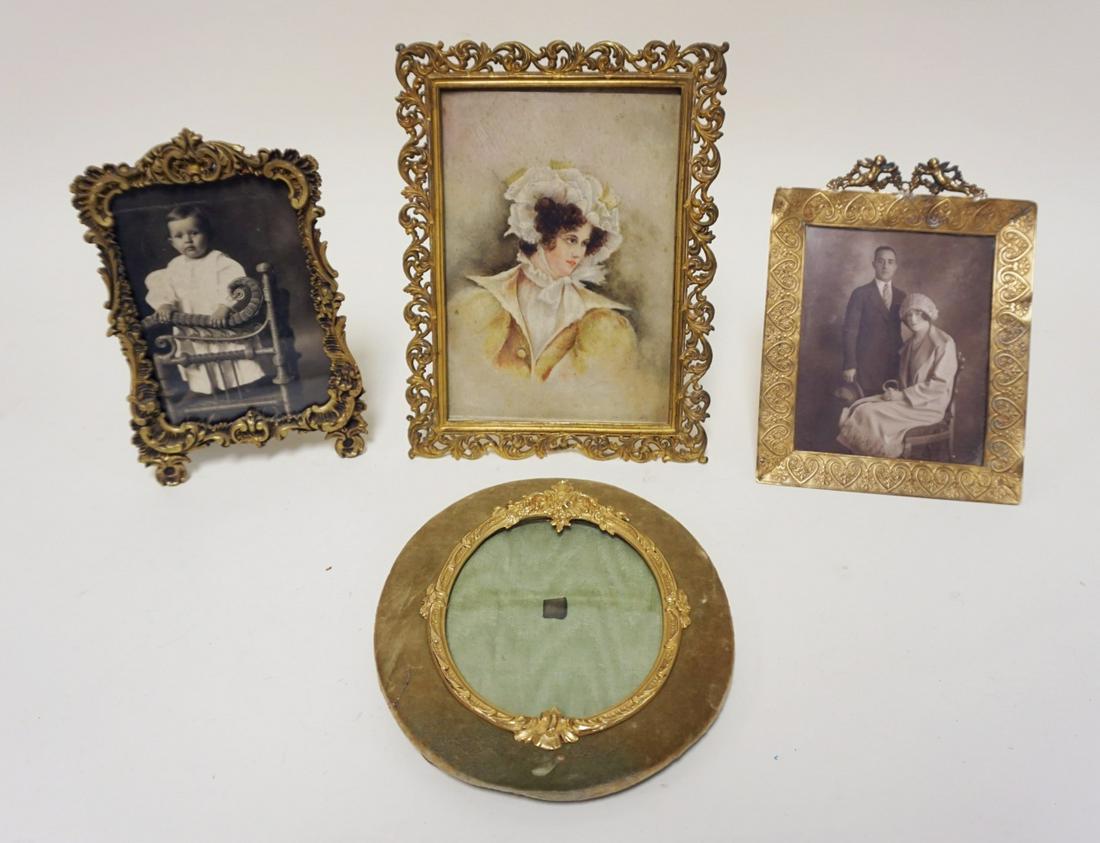 LOT OF ASSORTED ORNATE DRESSER FRAMES: LOT OF ASSORTED ORNATE DRESSER FRAMES, LARGEST APPROXIMATELY 6 1/2 IN X 9 IN