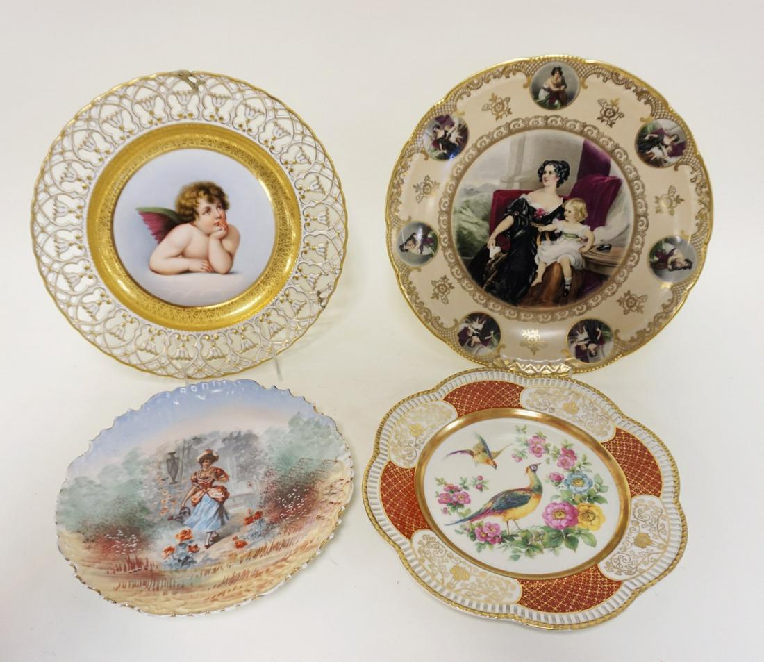LOT OF 4 ASSORTED HAND PAINTED & TRANSFER PLATES (1 of 5)