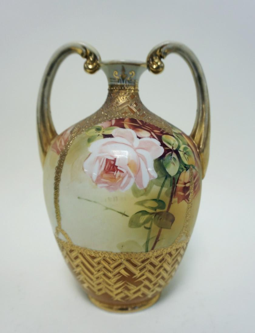 HAND PAINTED NIPPON VASE: HAND PAINTED NIPPON VASE, APPROXIMATELY 11 IN HIGH