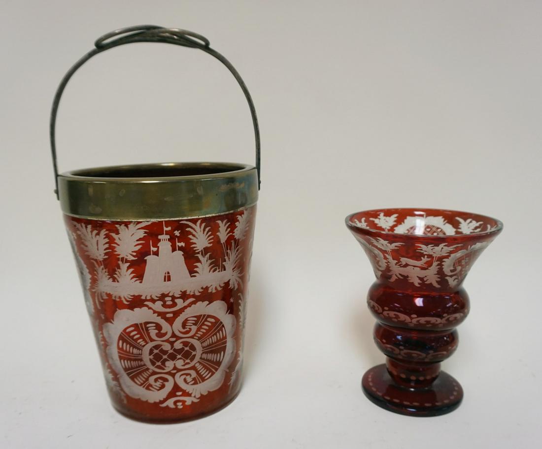 RUBY CUT TO CLEAR ICE BUCKET & VASE (1 of 3)
