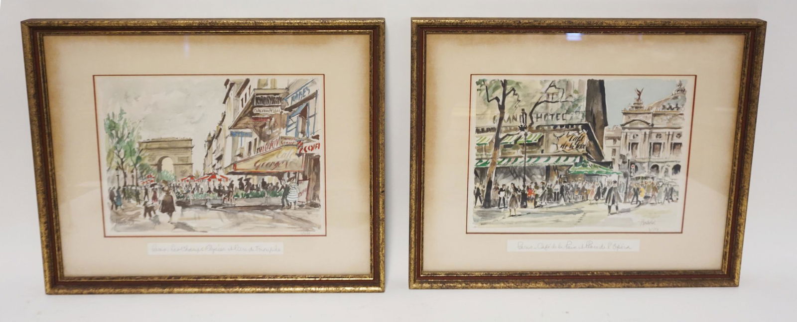 2 FRAMED COLORED PARIS PRINTS (1 of 4)