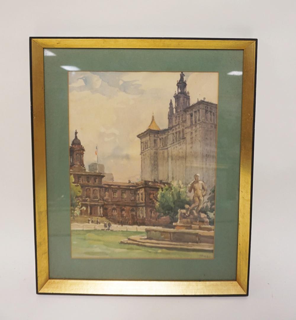 WATERCOLOR PAINTING SCENE OF PARK (1 of 3)