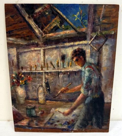 WILLIAM STODDARD LOUGHRAN OIL ON BOARD (1 of 3)