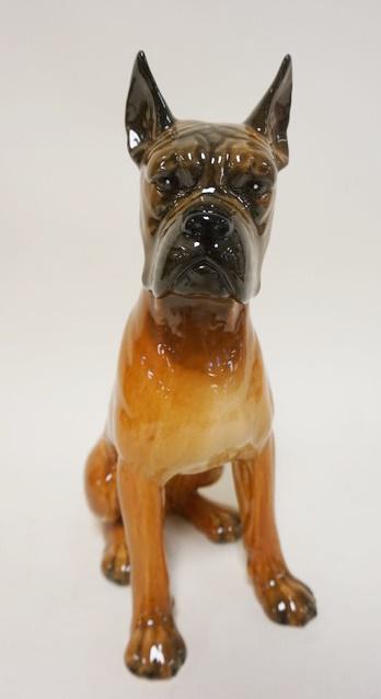 GOEBEL BOXER DOG FIGURINE: GOEBEL BOXER DOG FIGURINE APPROXIMATELY 13 1/2 IN H