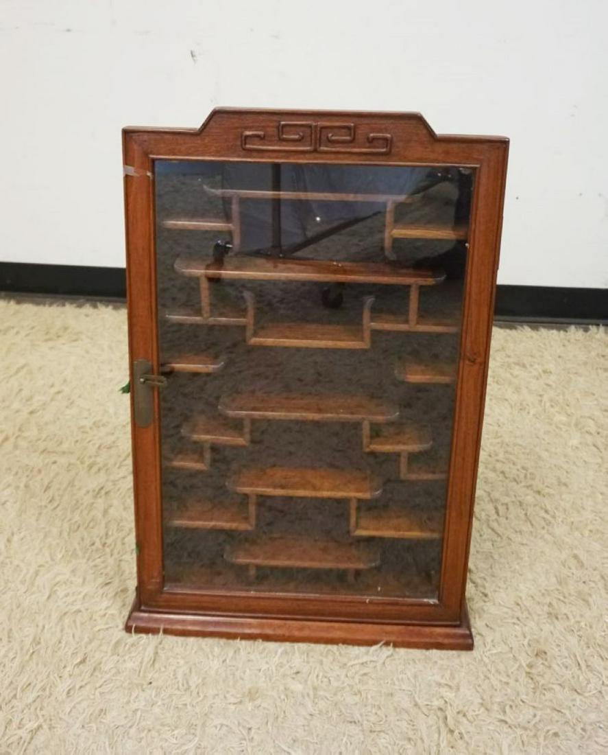 ASIAN MAHOGANY HANGING DISPLAY CASE (1 of 2)