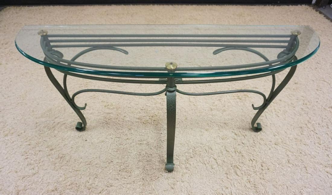DEMILUNE ORNATE IRON HALL TABLE (1 of 2)