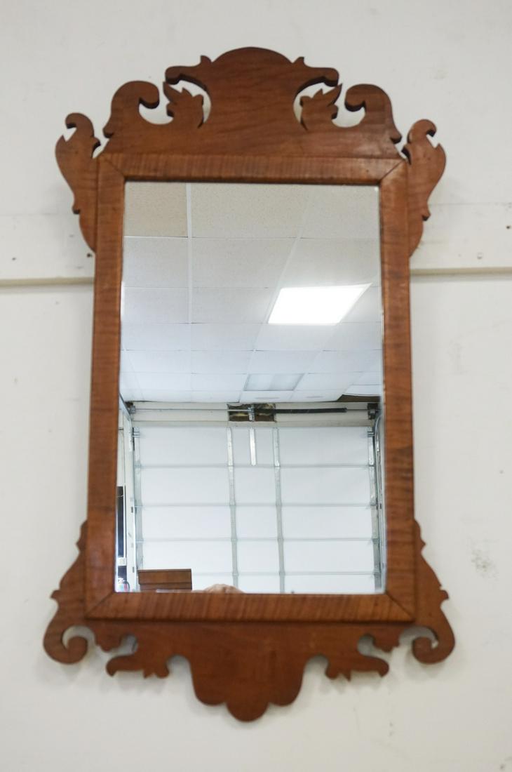 CHIPPENDALE STYLE TIGER MAPLE MIRROR (1 of 4)