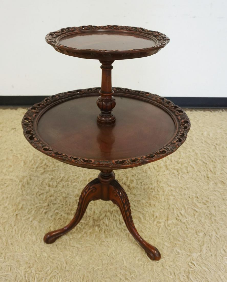 MAHOGANY 2 TIER TABLE (1 of 2)
