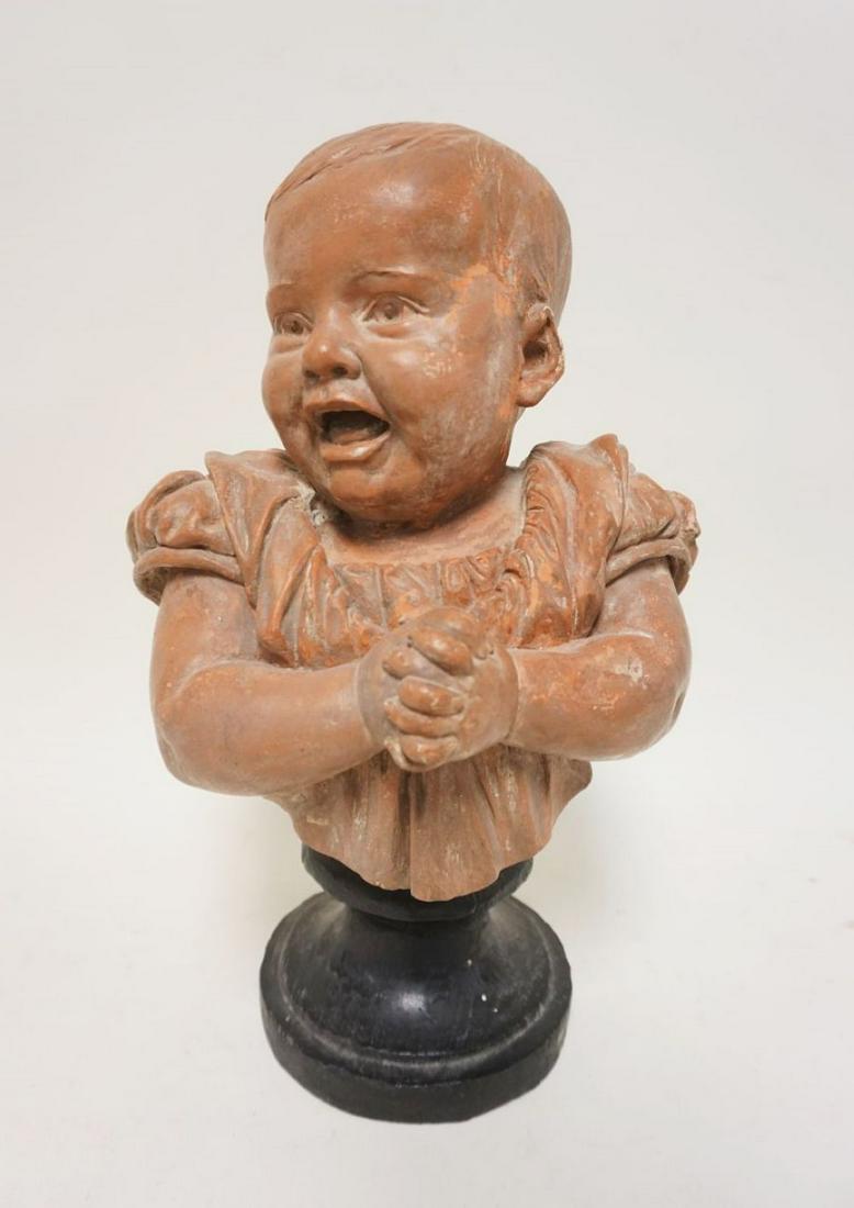 VICTORIAN TERRACOTTA BUST OF CHILD (1 of 3)