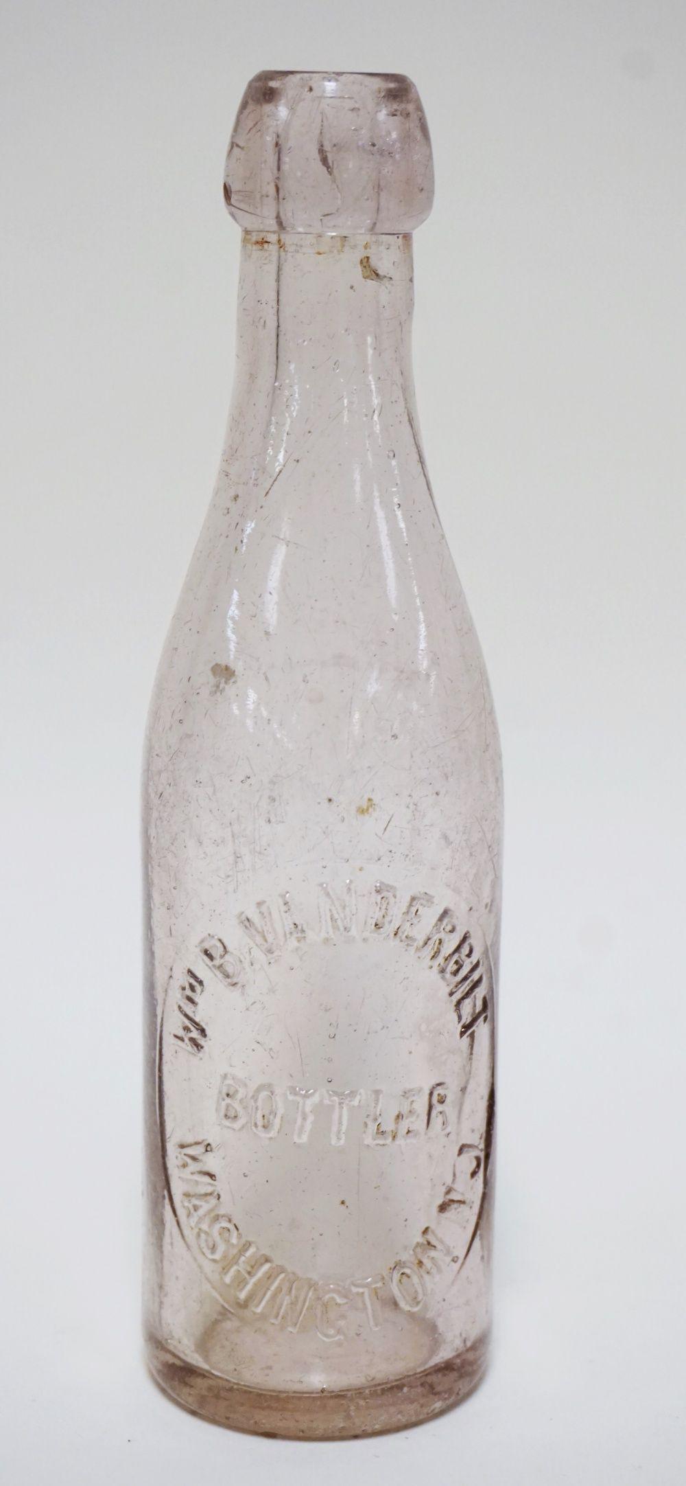 ANTIQUE BEER/SODA BOTTLE WM B VANDERBILT: ANTIQUE BEER/SODA BOTTLE WM B VANDERBILT, WASHINGTON NJ, APPROXIMATELY 8 1/4 IN