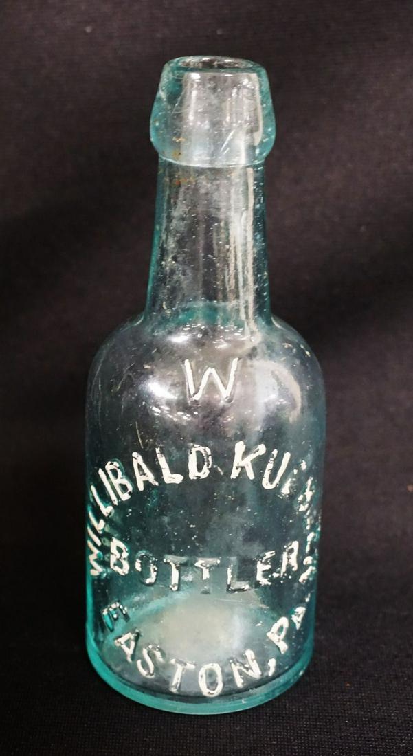 ANTIQUE BEER BOTTLE WILLIBALD KUEBLER: ANTIQUE BEER BOTTLE WILLIBALD KUEBLER, EASTON PA, APPROXIMATELY 7 IN HIGH