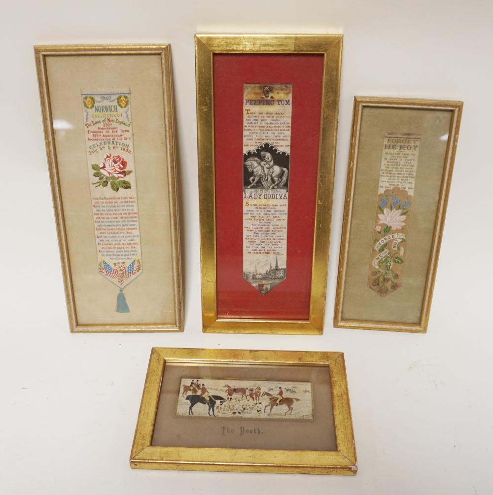 LOT OF 4 FRAMED STEVENGRAPHS: LOT OF 4 FRAMED STEVENGRAPHS