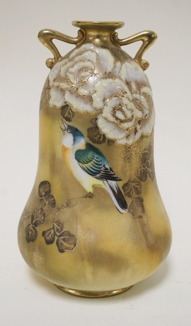 HAND PAINTED NIPPON VASE: HAND PAINTED NIPPON VASE, APPROXIMATELY 8 IN HIGH
