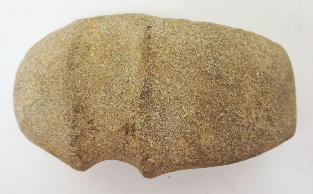 NATIVE AMERICAN INDIAN ARTIFACT: NATIVE AMERICAN INDIAN ARTIFACT LARGE AXE HEAD, APPROXIMATELY 9 IN X 5 1/4 IN