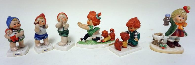 GOEBEL FIGURINES: GOEBEL FIGURINES, LOT OF 6, LARGEST APPROXIMATELY 5 1/2 IN H