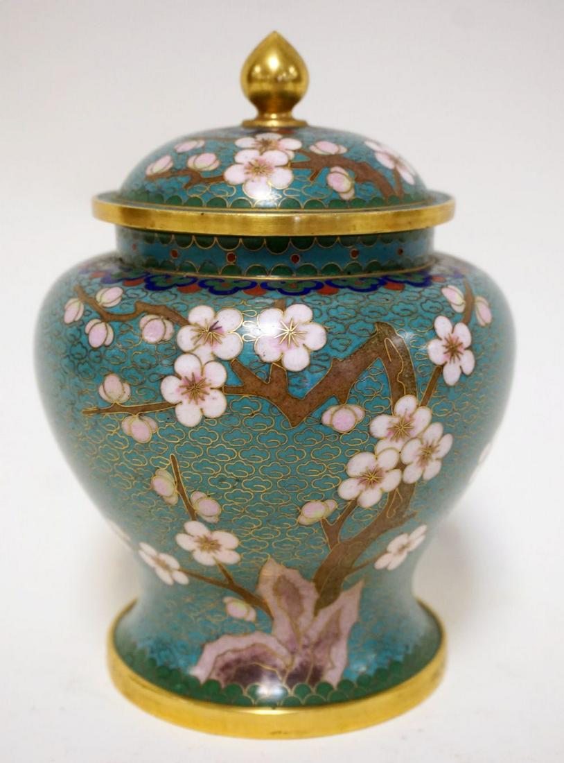 CLOISONNE COVERED URN (1 of 3)