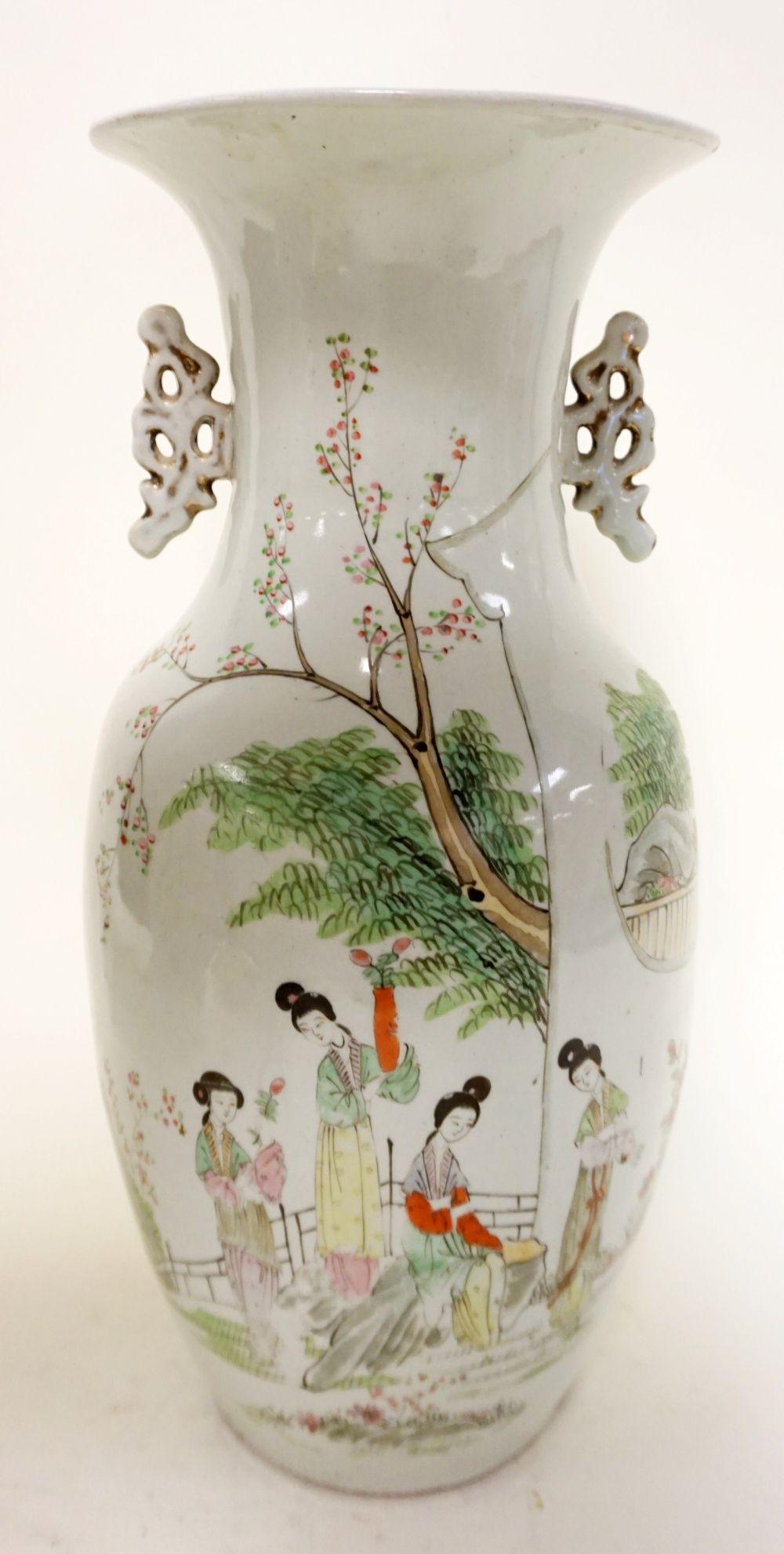 LARGE ASIAN PORCELAIN DECORATED VASE (1 of 6)
