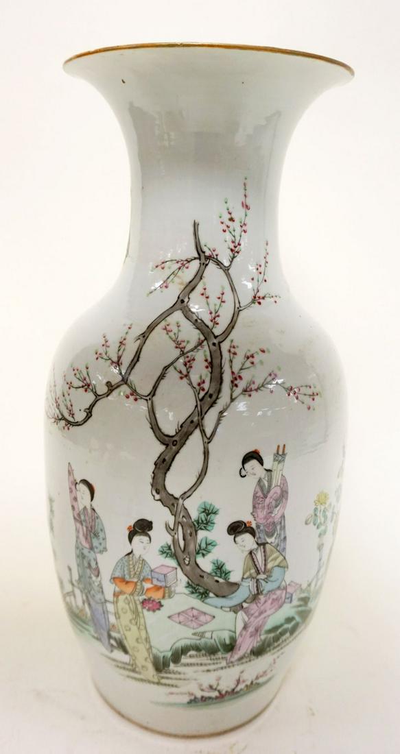 LARGE ASIAN PORCELAIN DECORATED VASE (1 of 6)