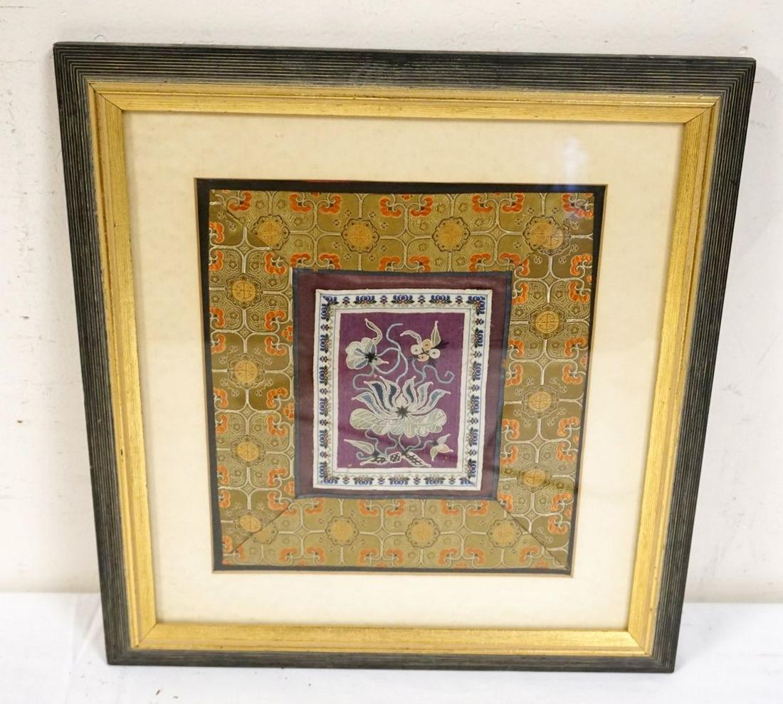 FRAMED NEEDLEPOINT ASIAN TEXTILE (1 of 4)