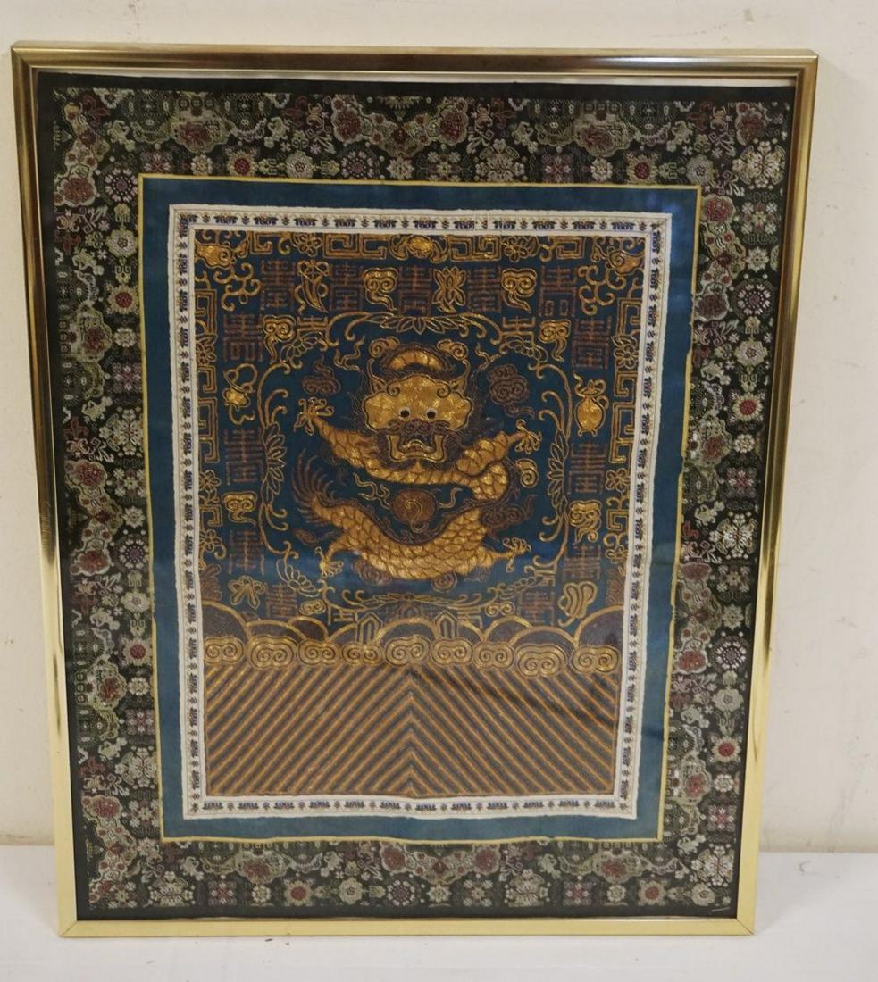 FRAMED NEEDLEPOINT ASIAN TEXTILE (1 of 5)