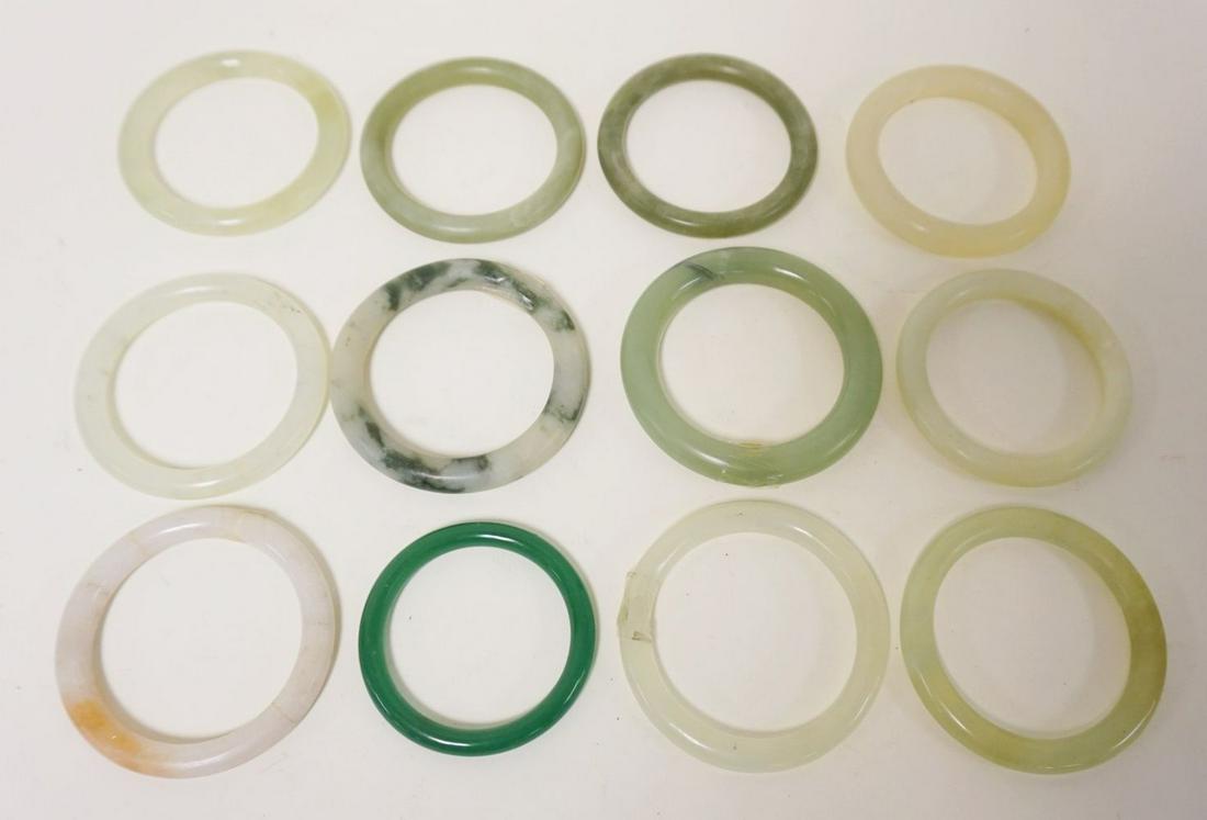 12 PIECE JADE BRACELET LOT (1 of 2)