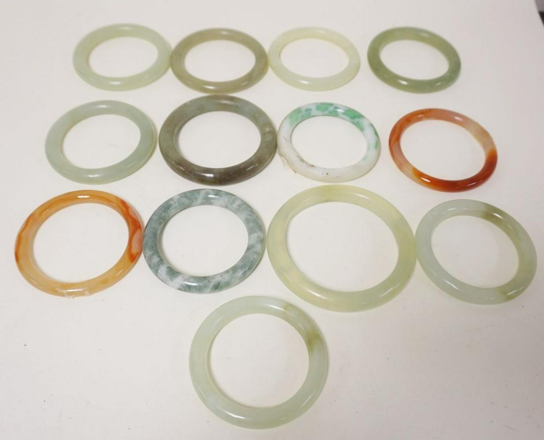 13 PIECE JADE BRACELET LOT (1 of 3)