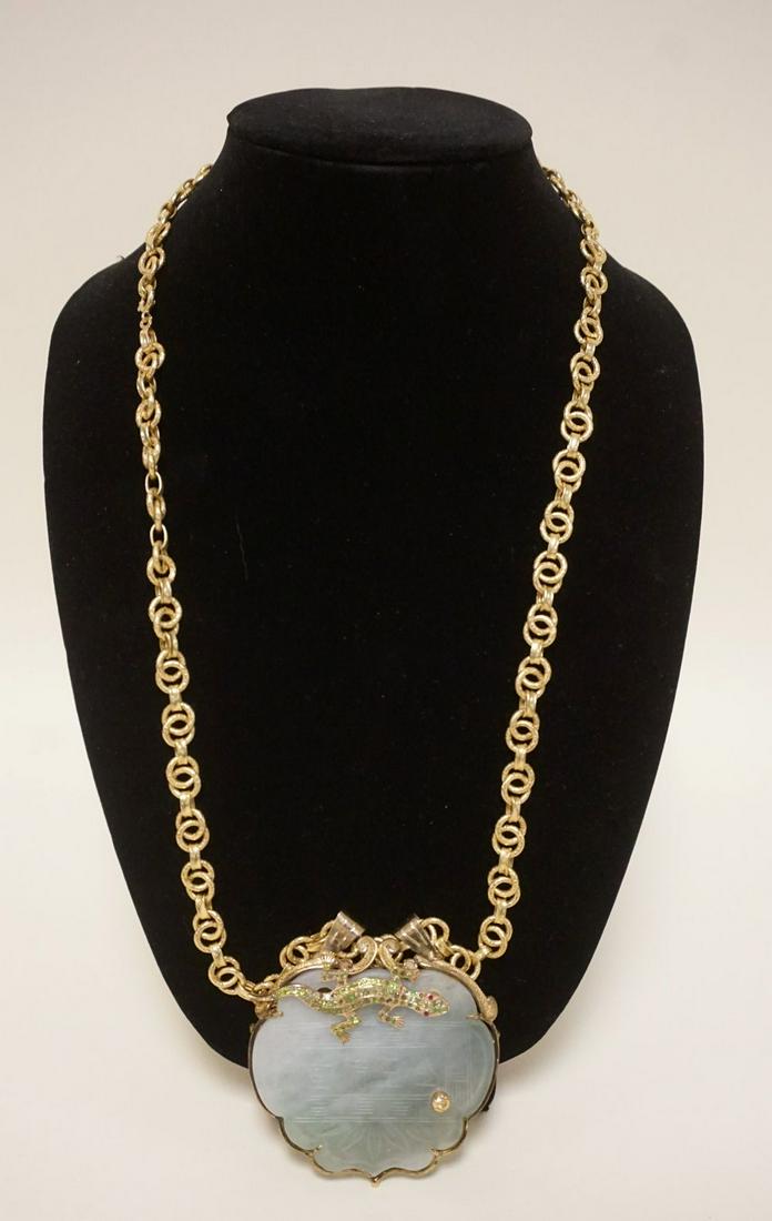 18K GOLD CHAIN W/JADE PENDANT (1 of 10)