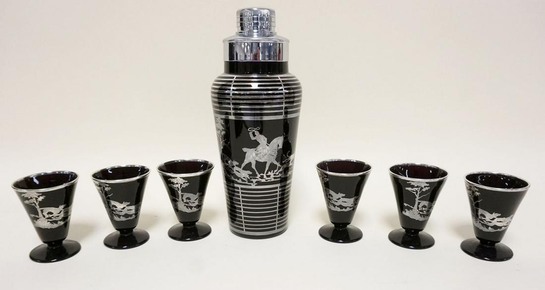 BLACK AMETHYST COCKTAIL SHAKER & GLASSES (1 of 6)