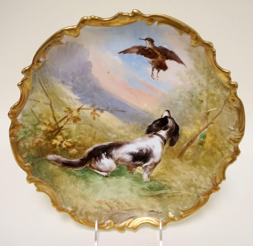 LARGE HAND PAINTED LIMOGES ARTIST SIGNED PLATE (1 of 2)