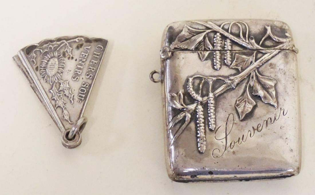 VICTORIAN 800 SILVER MATCH SAFE & SOUVENIR FAN (1 of 3)