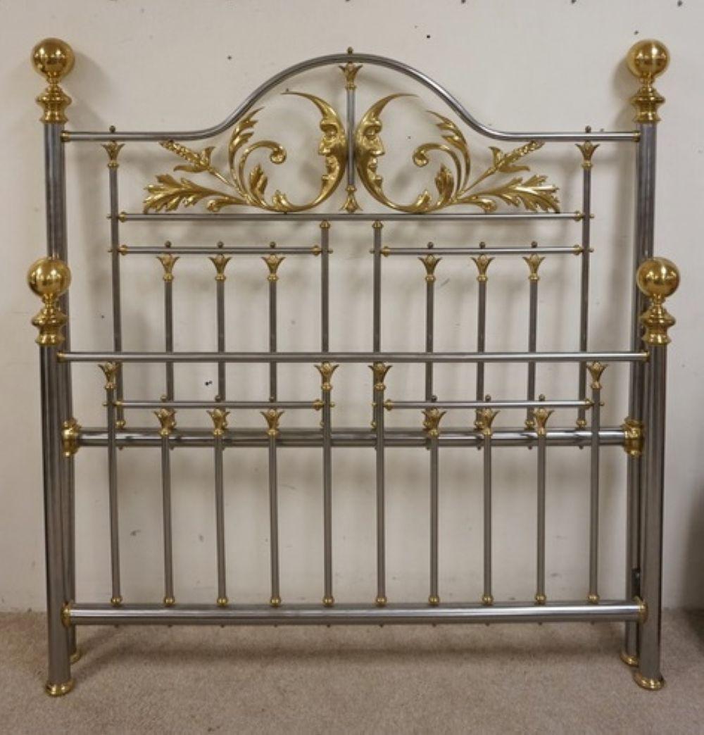 CHARLES P ROGERS BRASS & STEEL BED (1 of 5)