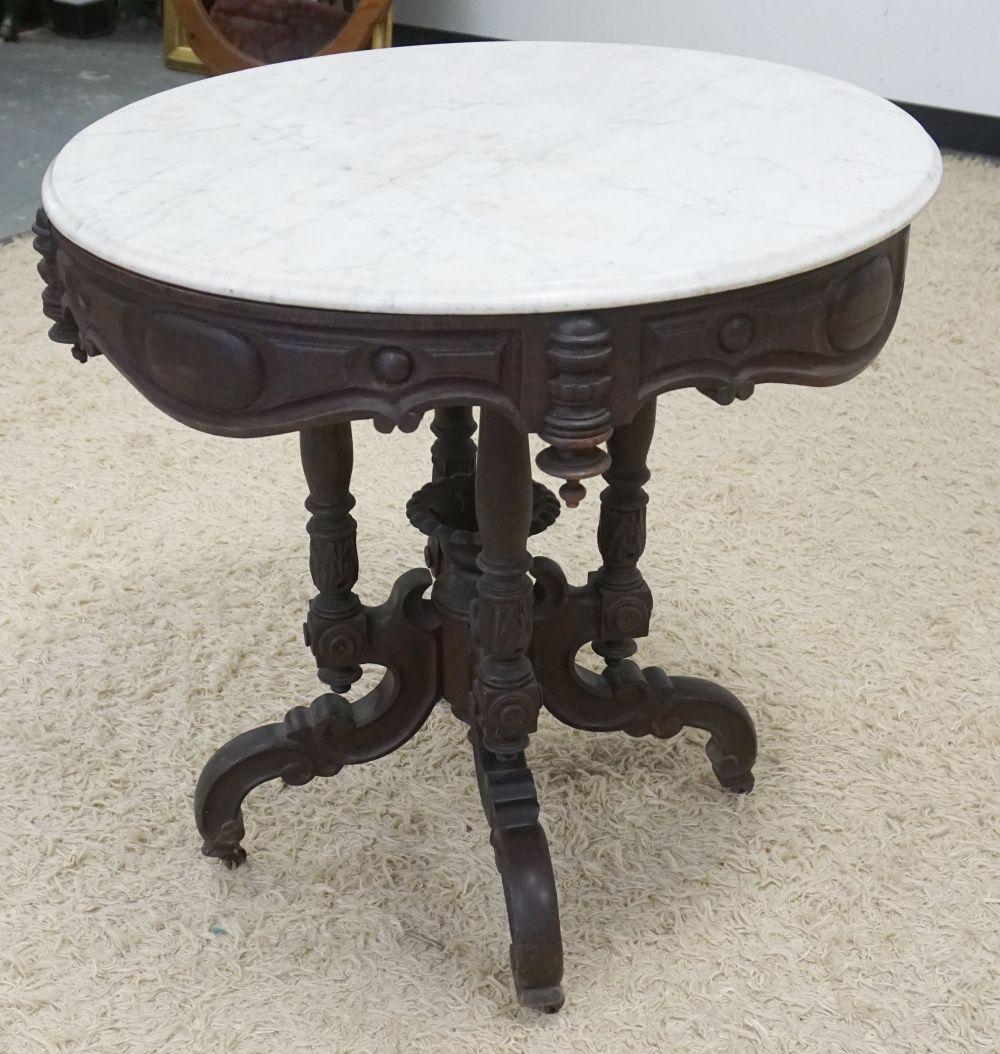 ORNATE WALNUT VICTORIAN ROUND MABLE TOP TABLE (1 of 4)