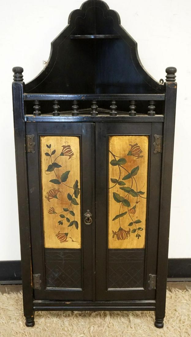 ORNATE VICTORIAN HANGING 2 DOOR CORNER CABINET (1 of 2)
