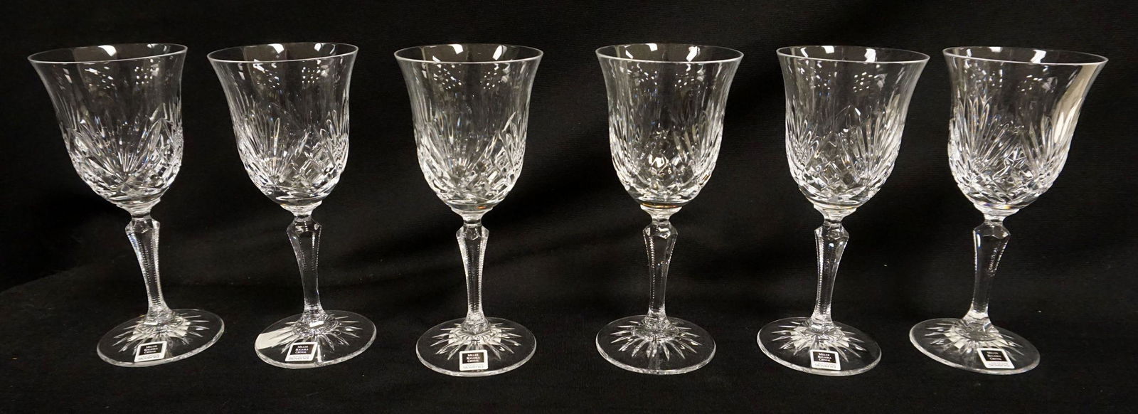 LOT OF 6 MILLER ROGASKA CRYSTAL: LOT OF 6 MILLER ROGASKA CRYSTAL 7 IN WINES