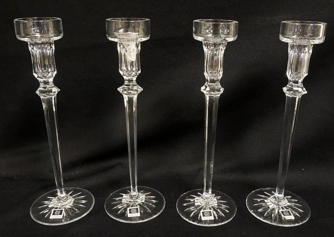 MILLER ROGASKA CRYSTAL LOT OF 4: MILLER ROGASKA CRYSTAL LOT OF 4-10 IN CANDLESTICKS
