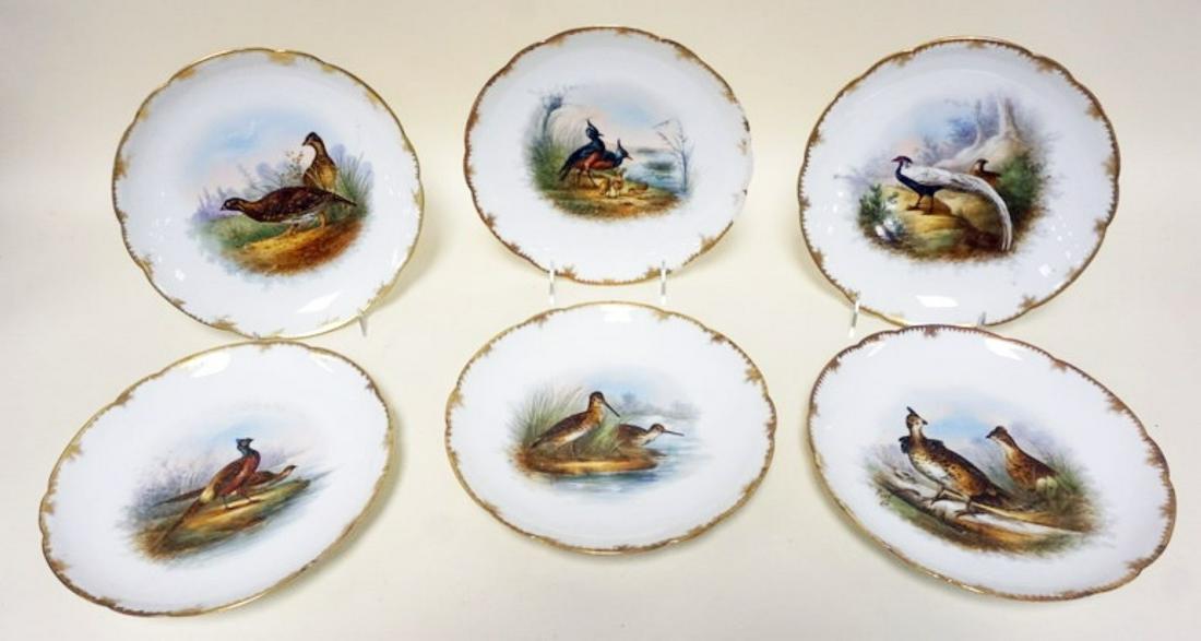 6 LIMOGES GAME PLATES (1 of 2)