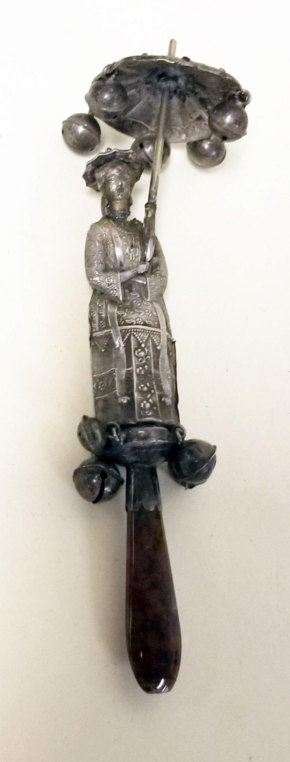 SILVER FIGURAL RATTLE (1 of 4)