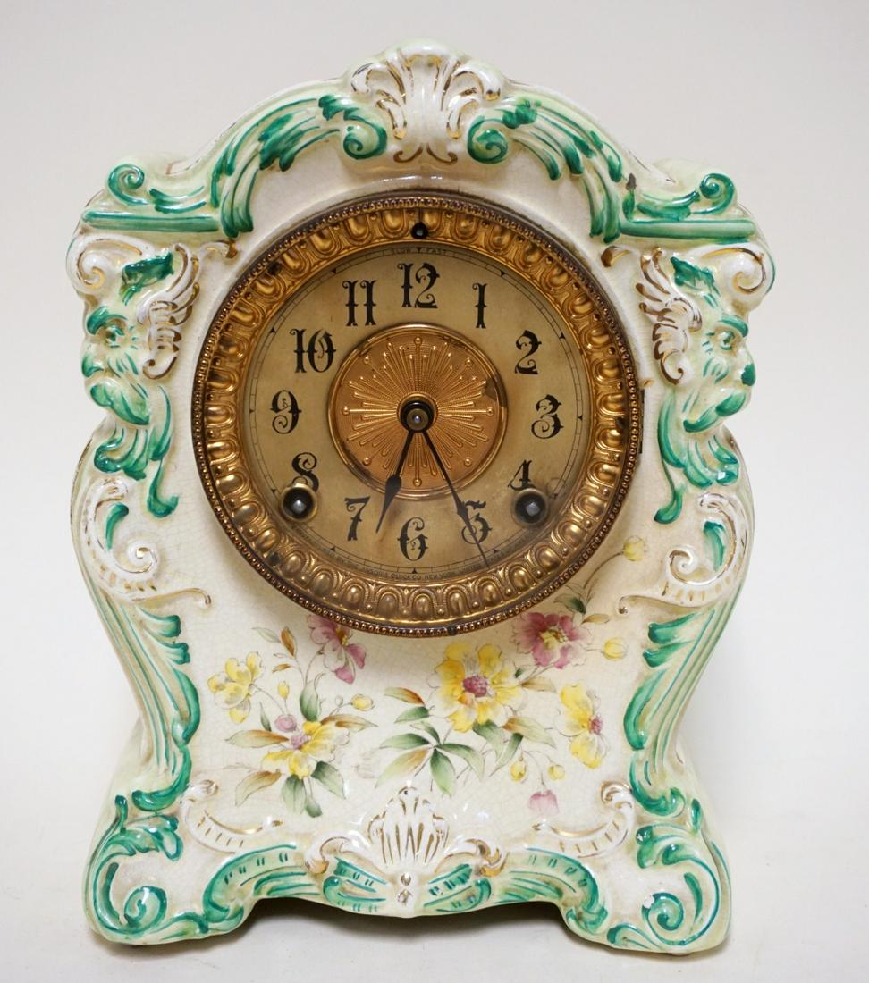 VICTORIAN ANSONIA CHINA CLOCK (1 of 3)
