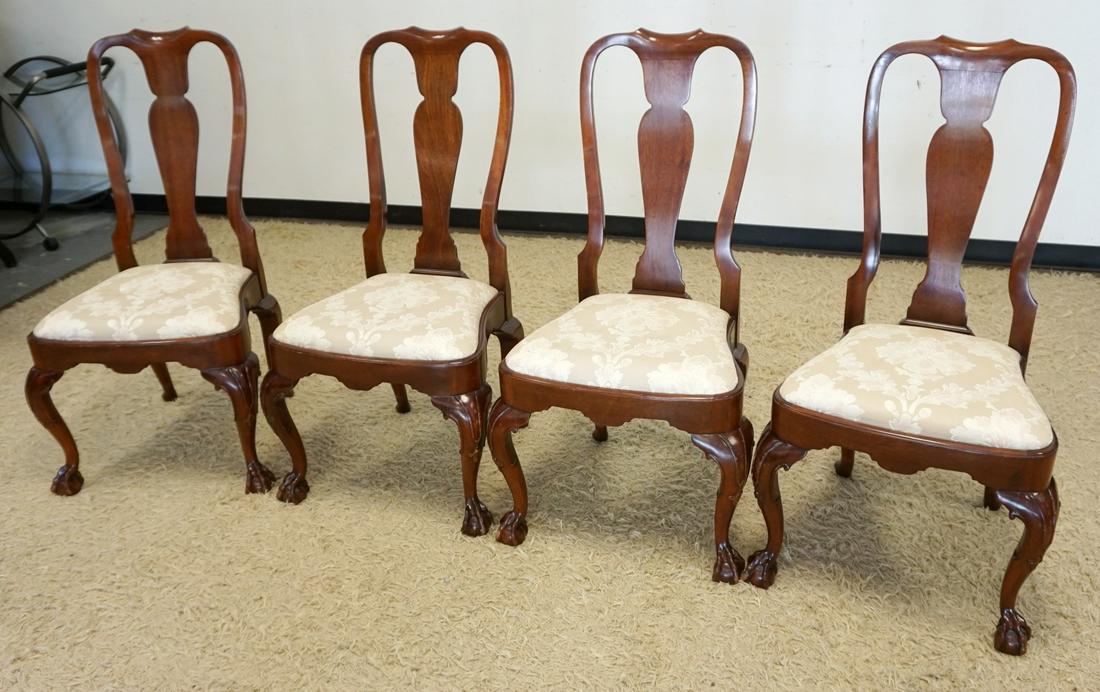 SET OF 4 MAHOGANY QUEEN ANNE STYLE SIDE CHAIRS (1 of 3)