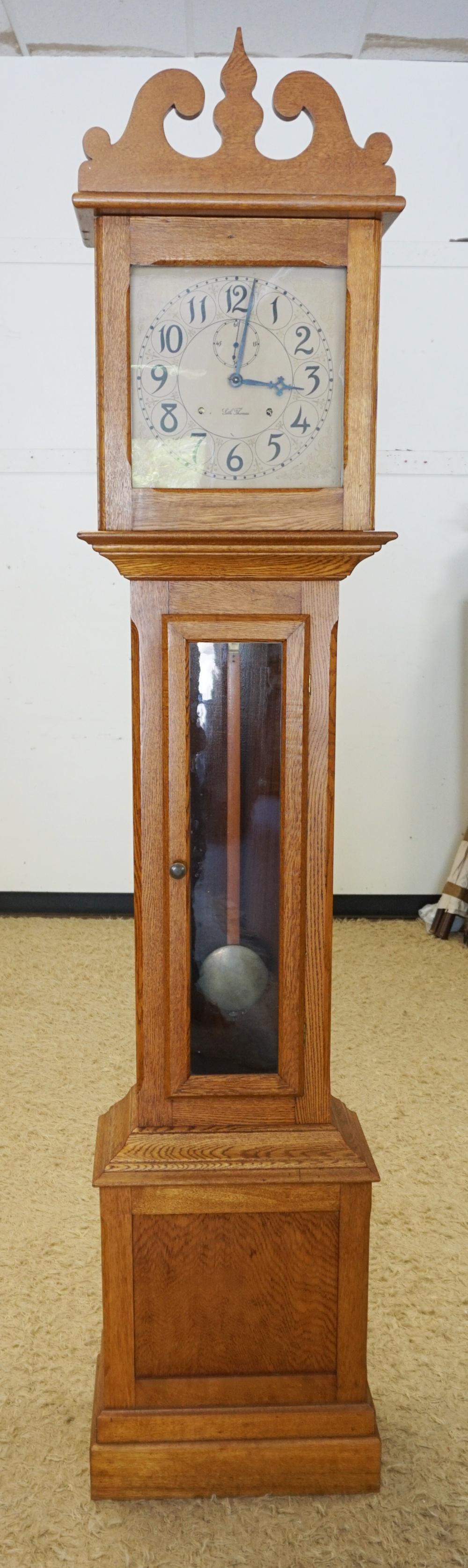 SETH THOMAS OAK GRANDFATHERS CLOCK (1 of 5)