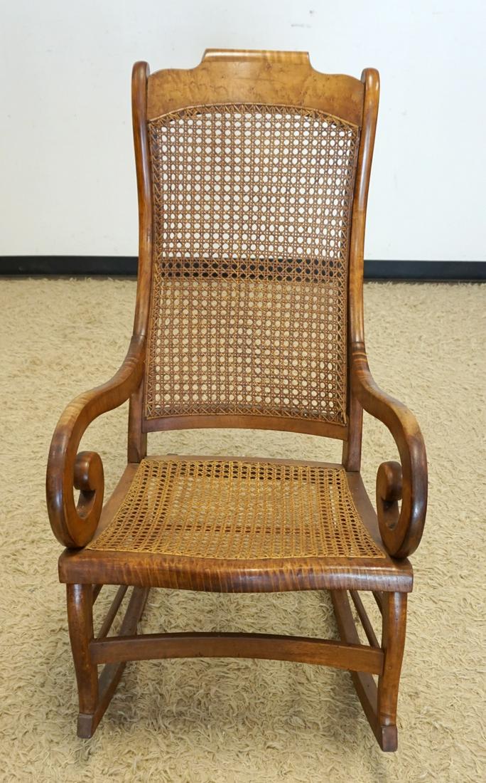 ANITQUE TIGER MAPLE ROCKER (1 of 3)