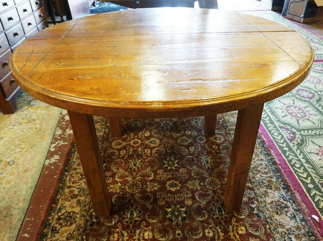 SOLID OAK ROUND PUB TABLE (1 of 3)